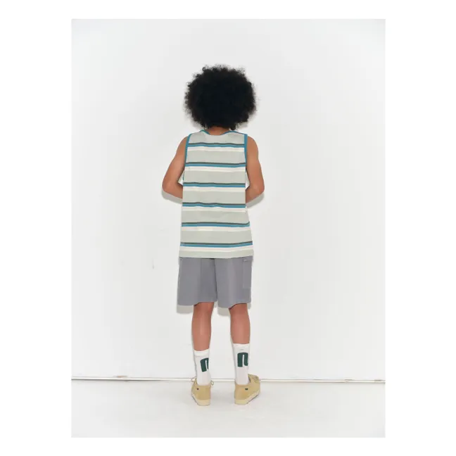 Débardeur Rayé Coton Bio | Vert pâle