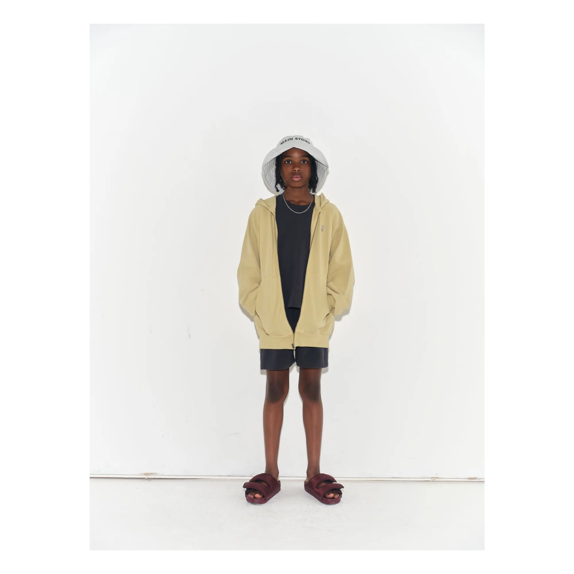 Main Story Pistachio Green Organic Cotton Oversize Zip Sweat Top