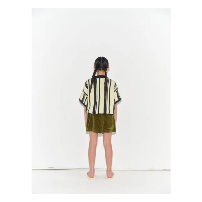 Polo Sport Rayé Coton Bio | Jaune pâle