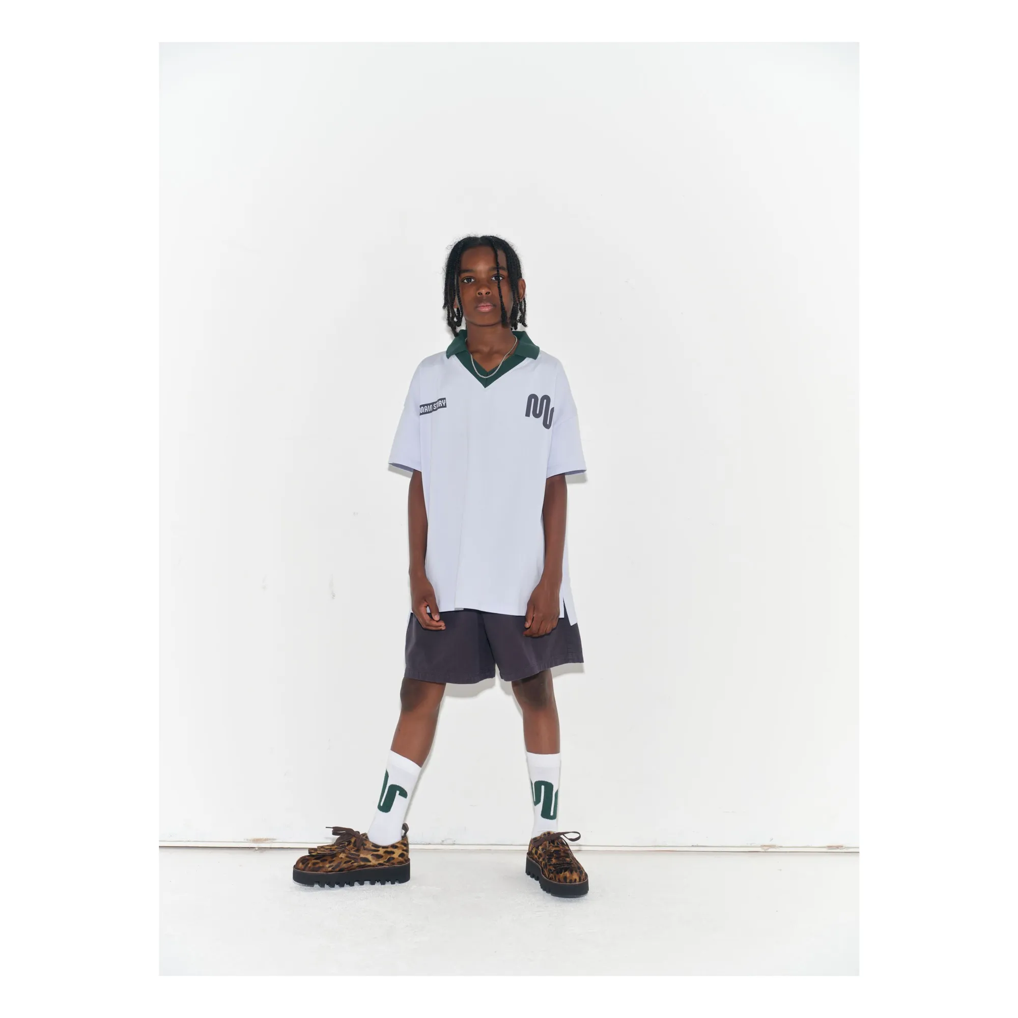 Main Story Pale Blue Organic Cotton Polo Neck Sport T-Shirt