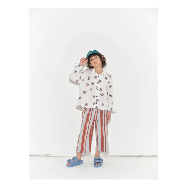Pantalón de algodón orgánico a rayas | Rojo