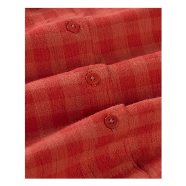 Chemise Carreaux Ane Coton Bio | Rouge