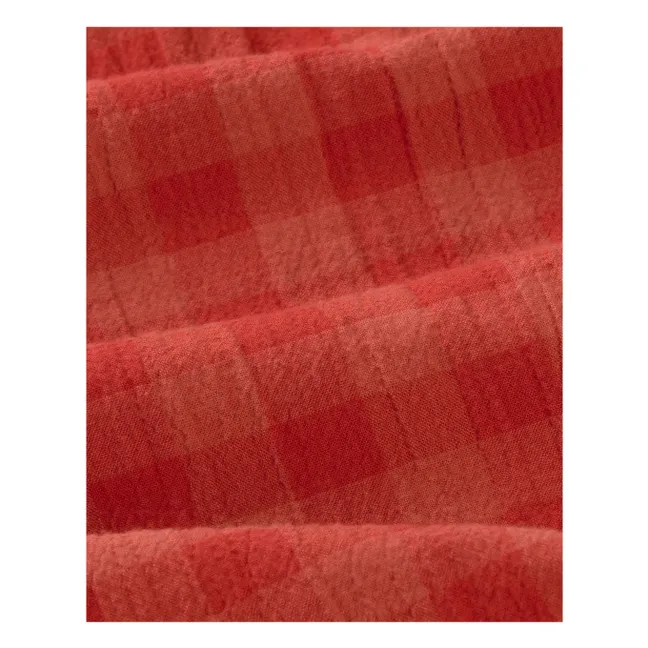 Geraldine Organic Cotton Checkered Shorts | Red