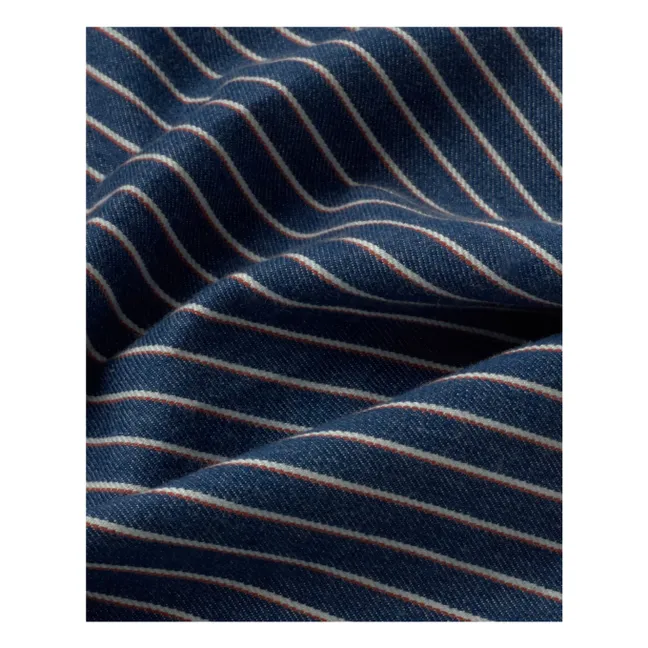 Short Rayures Luisa Coton Bio | Bleu gris