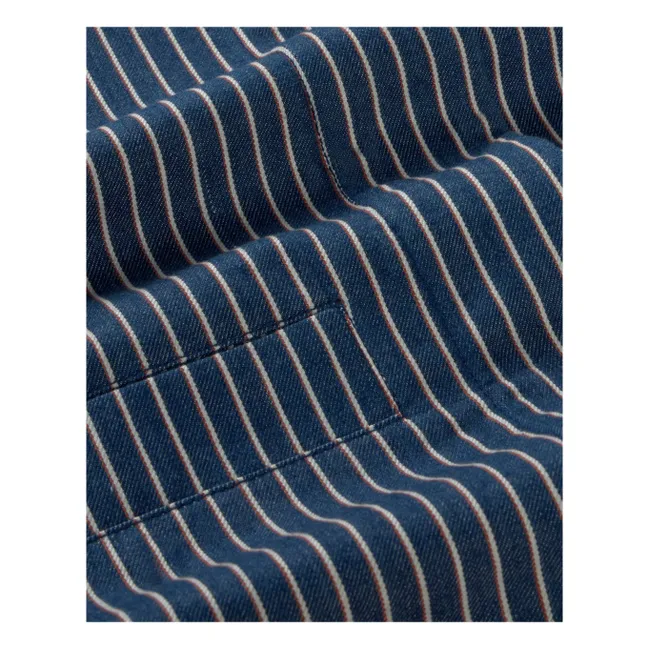 Veste Rayures Astrid Coton Bio | Bleu gris