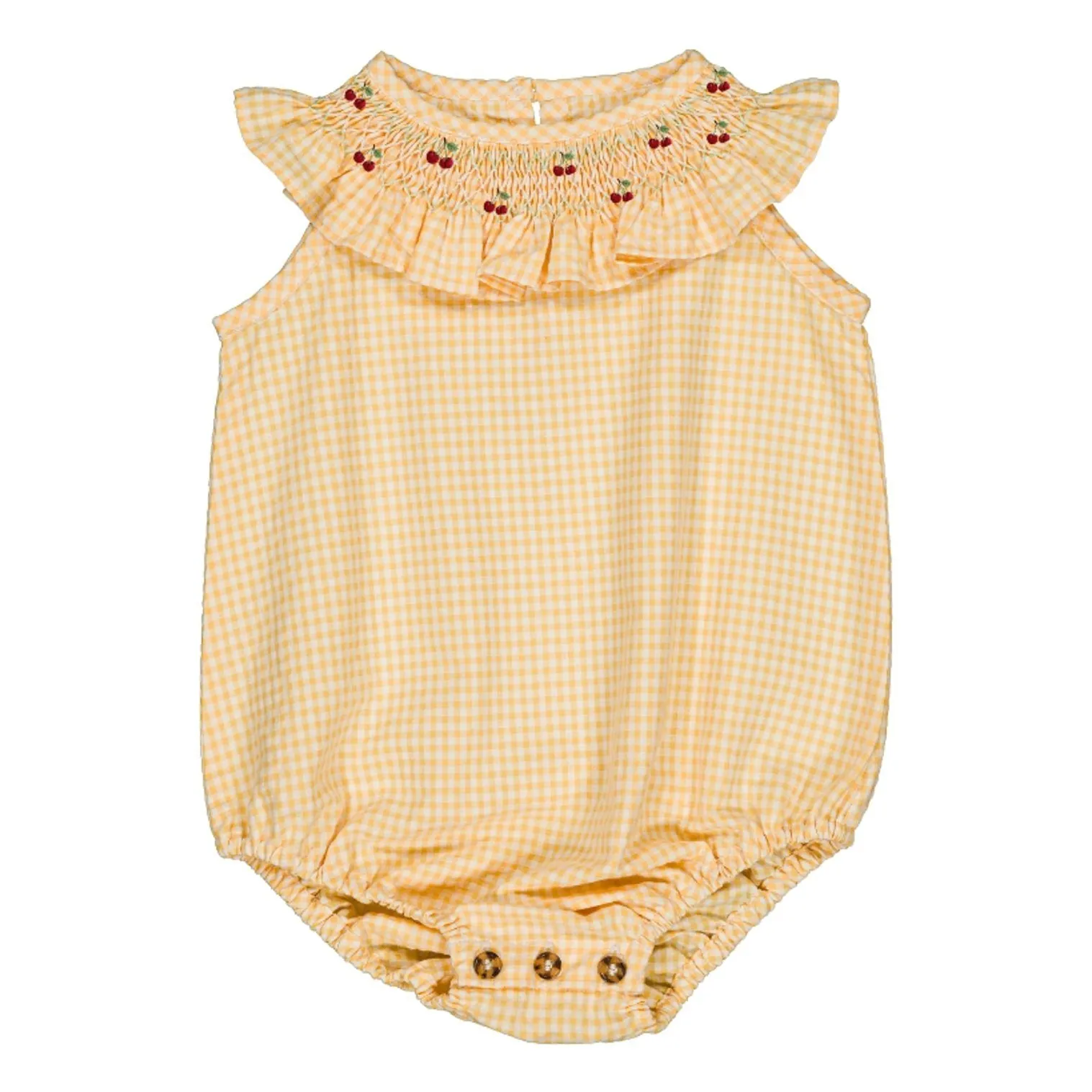 Loir Yellow Marta Vichy Organic Cotton Romper