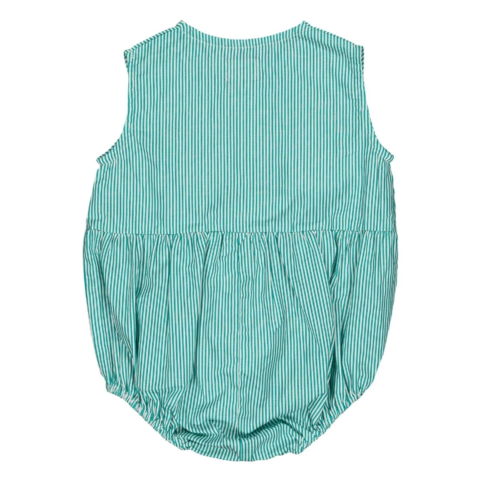 Barboteuse Pio Rayée | Bleu turquoise- Image produit n°1