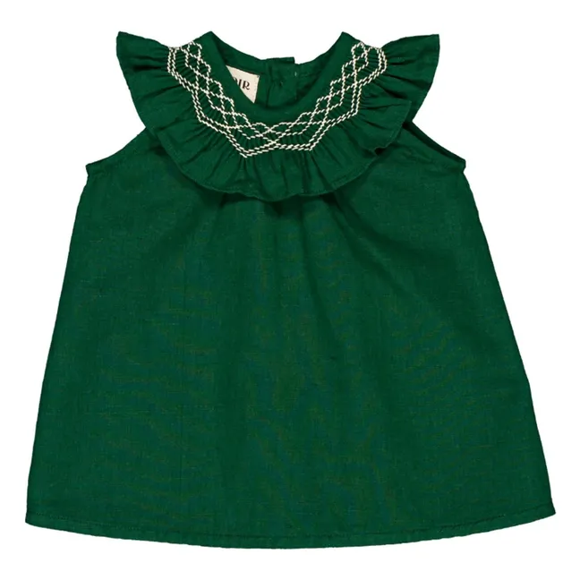 Blusa de lino Thaïs | Verde