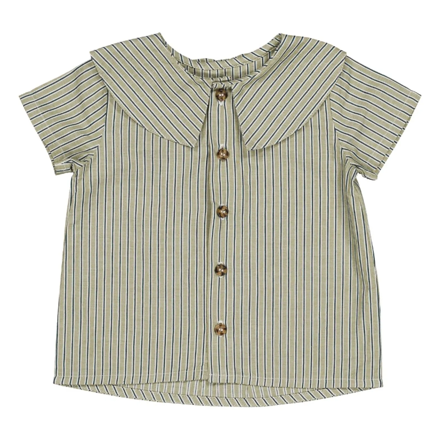 Loir Green Lorette Striped Organic Cotton Shirt