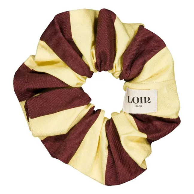 Chouchou Lou Cotone organico a righe bicolore | Bordeaux
