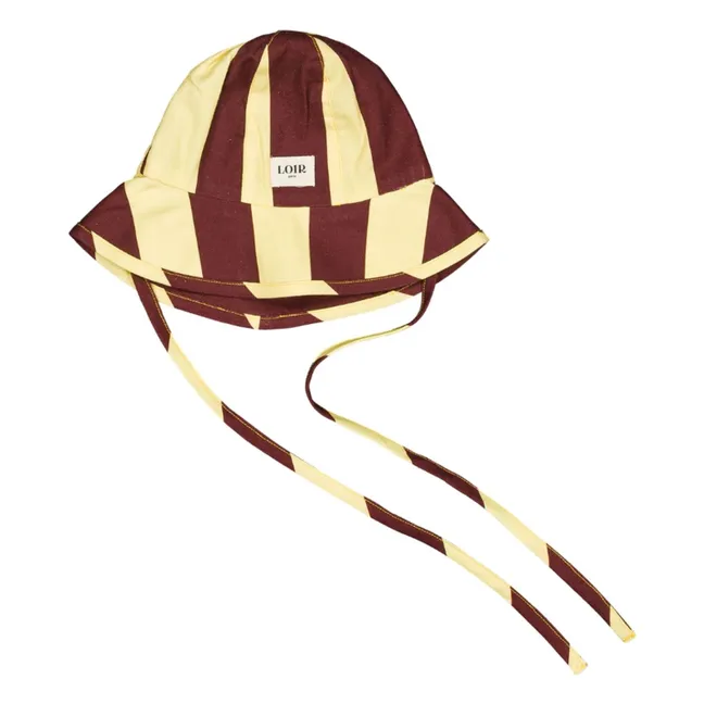 Gorro de algodón orgánico a rayas Tuscany | Burdeos