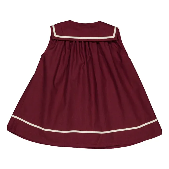 Gabriella Vestido con lazo de lino | Burdeos