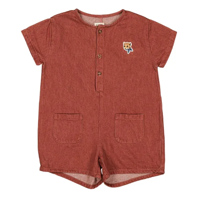 Arsene Denim Playsuit  | Terracotta