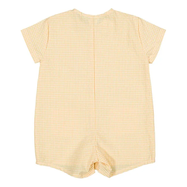 Arsène Vichy Organic Cotton Playsuit | Yellow