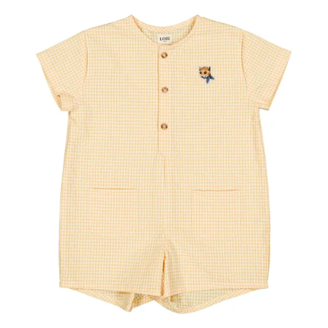 Combishort Arsène Vichy Coton Bio | Jaune