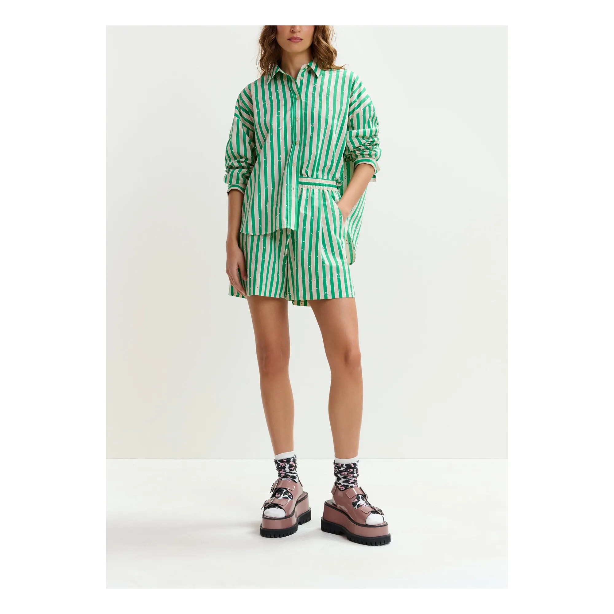 Chemise Rayures Jelief | Vert- Image produit n°3