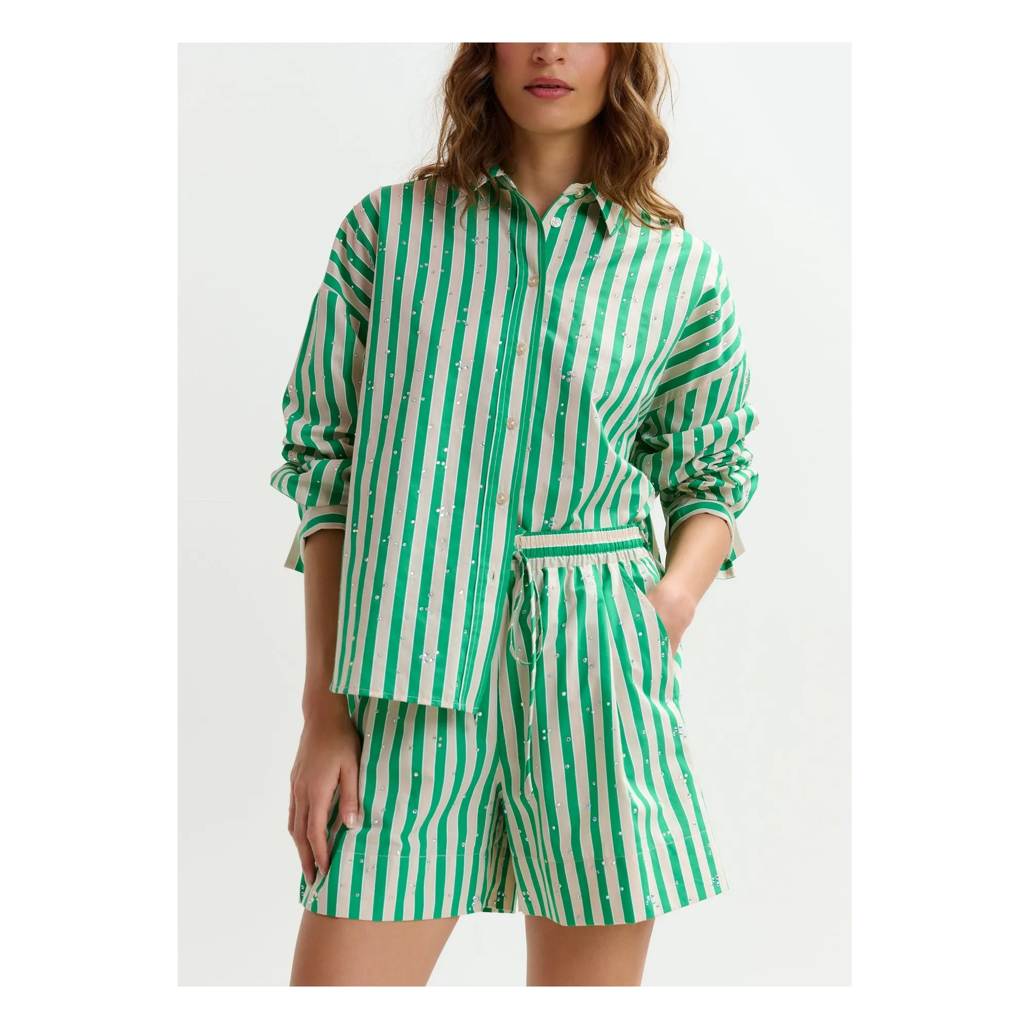 Chemise Rayures Jelief | Vert- Image produit n°0