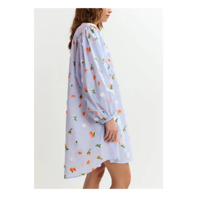 Jalen Embroidery Dress | Light blue