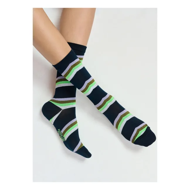 Joyz Striped Socks | Navy blue
