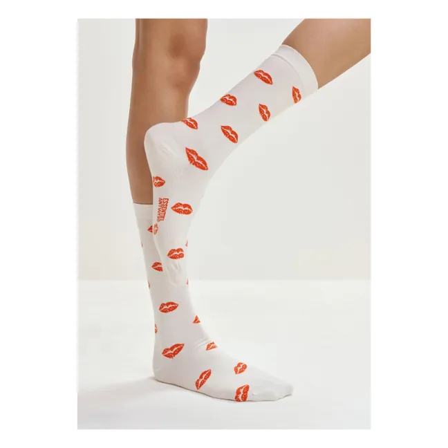 Jisous Lips socks | White