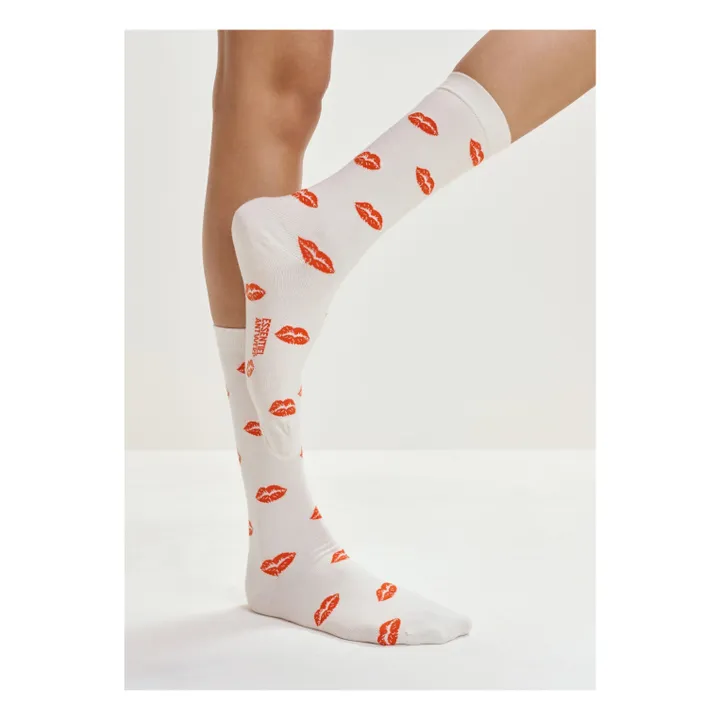 Calcetines Jisous Lips | Blanco- Imagen del producto n°0