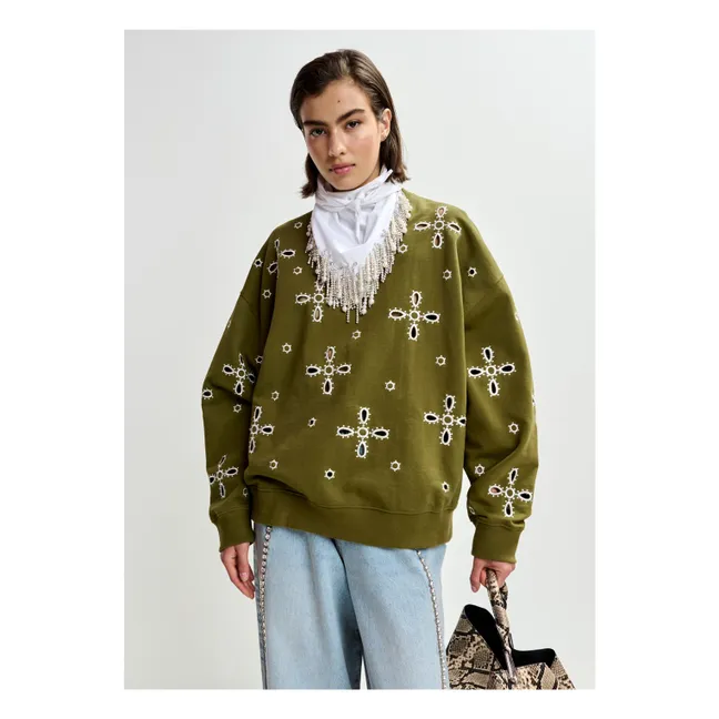 Sweat Jix Broderies | Olive