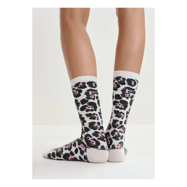 Calcetines Jimz Leopardo | Blanco
