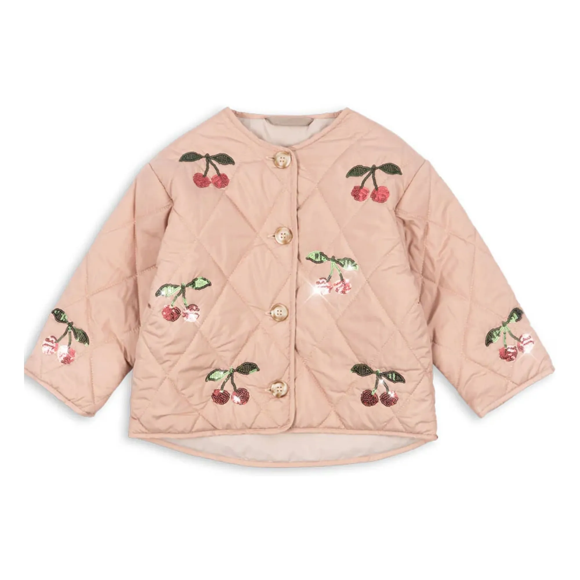 Konges Sløjd Pink Sequins Flora Cerises Quilted Jacket