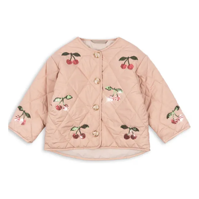 Chaqueta acolchada de lentejuelas Flora Cerises | Rosa