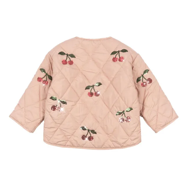 Chaqueta acolchada de lentejuelas Flora Cerises | Rosa