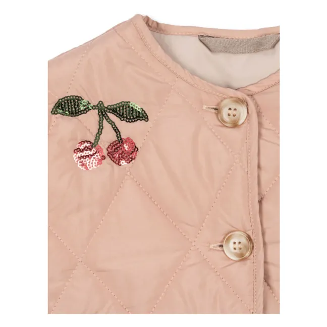 Veste Matelassée Sequins Flora Cerises | Rose