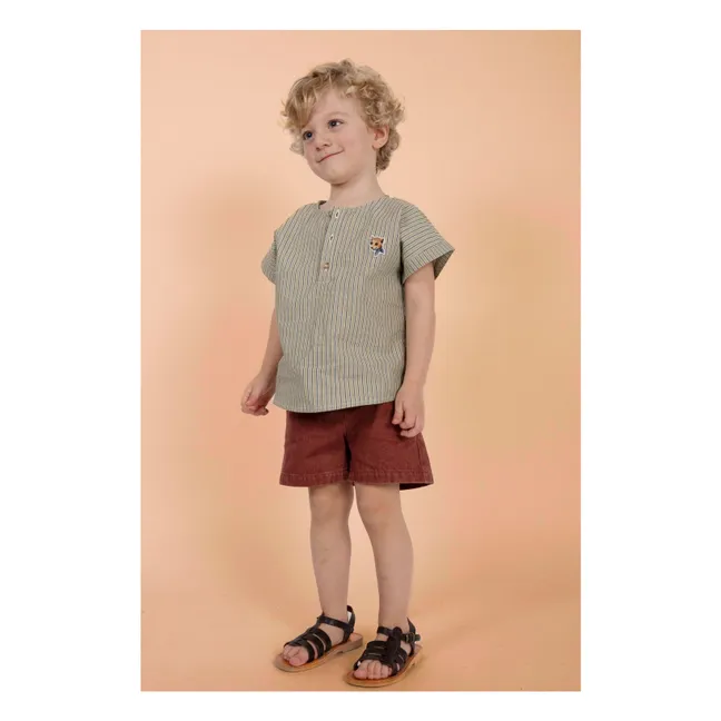 Kurta Blouset dobladillo Lino orgánico | Verde