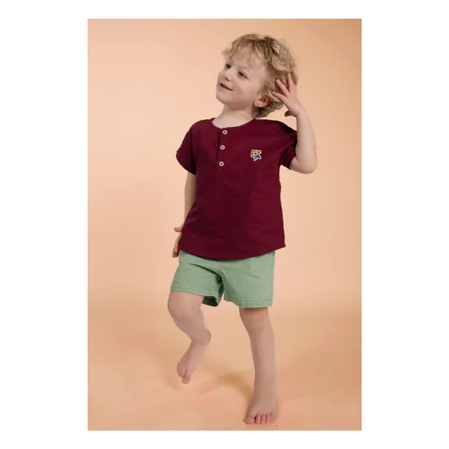 Kurta Chaqueta de lino | Burdeos