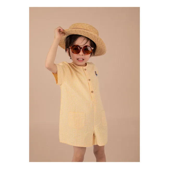 Arsène Vichy Organic Cotton Playsuit | Yellow