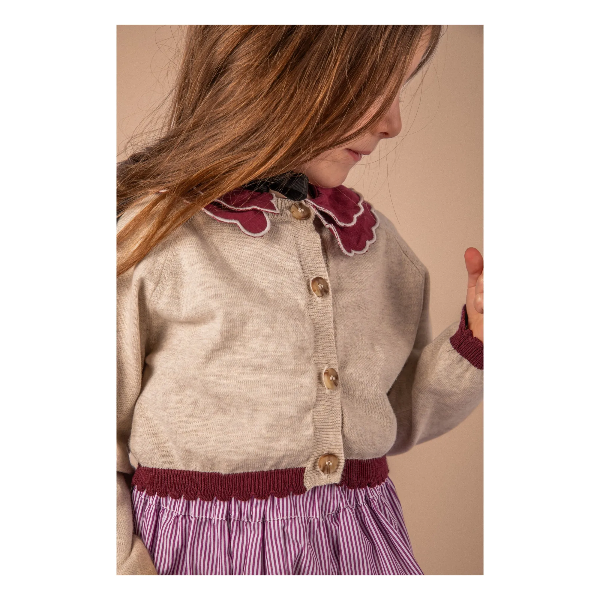 Chaqueta Bolero Chiné | Beige- Imagen del producto n°4
