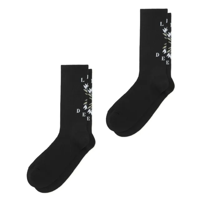 Flower Logo Socks 2-Pack | Black