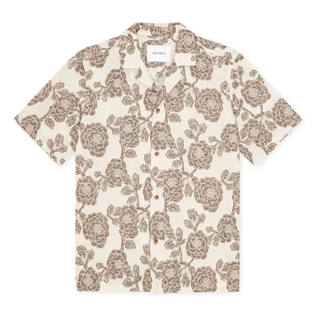 Camisa Lesley Jacquard de manga corta | Marfil