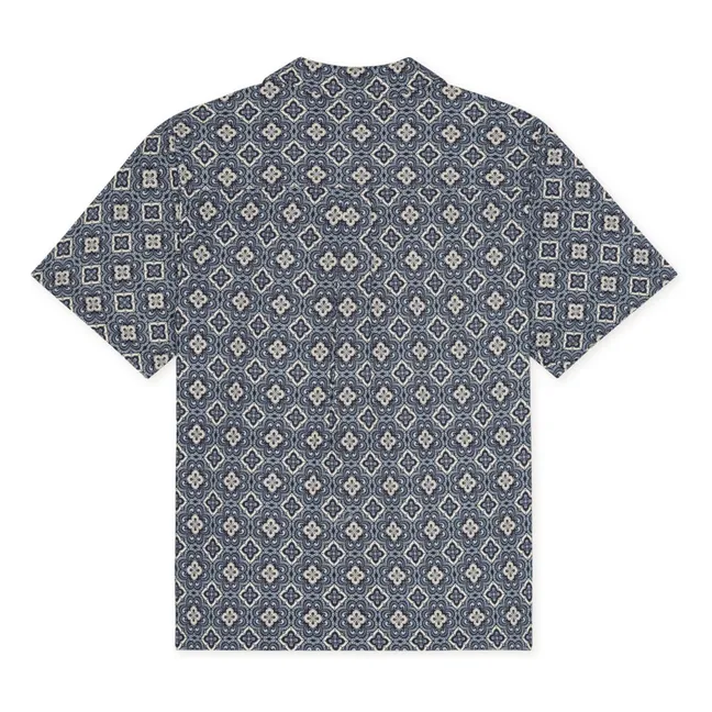 Chemise Manches Courtes Lukas Arabesque Coton Bio | Bleu