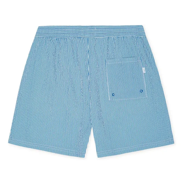 Short de Bain rayé Stan Seersucker | Bleu azur