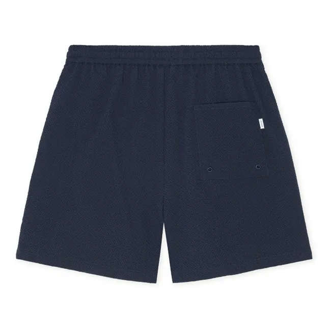 Short de Bain Stan Seersucker | Bleu foncé