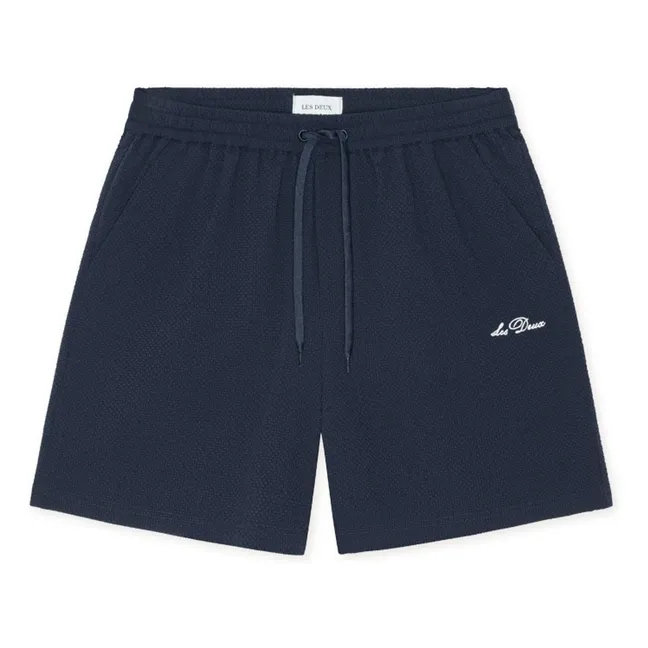 Shorts de baño Stan Seersucker | Azul oscuro