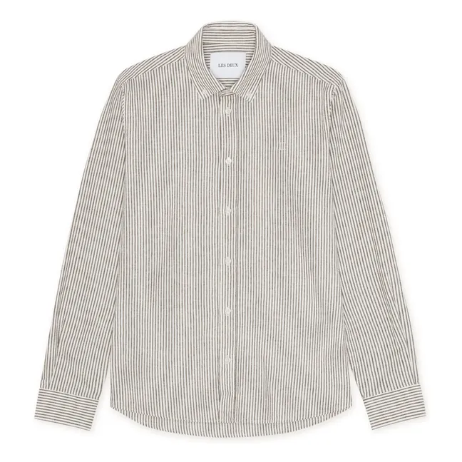 Striped shirt Konrad Linen | Light brown