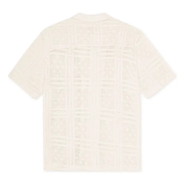 Hector Pointelle Camisa de algodón de manga corta  | Blanco