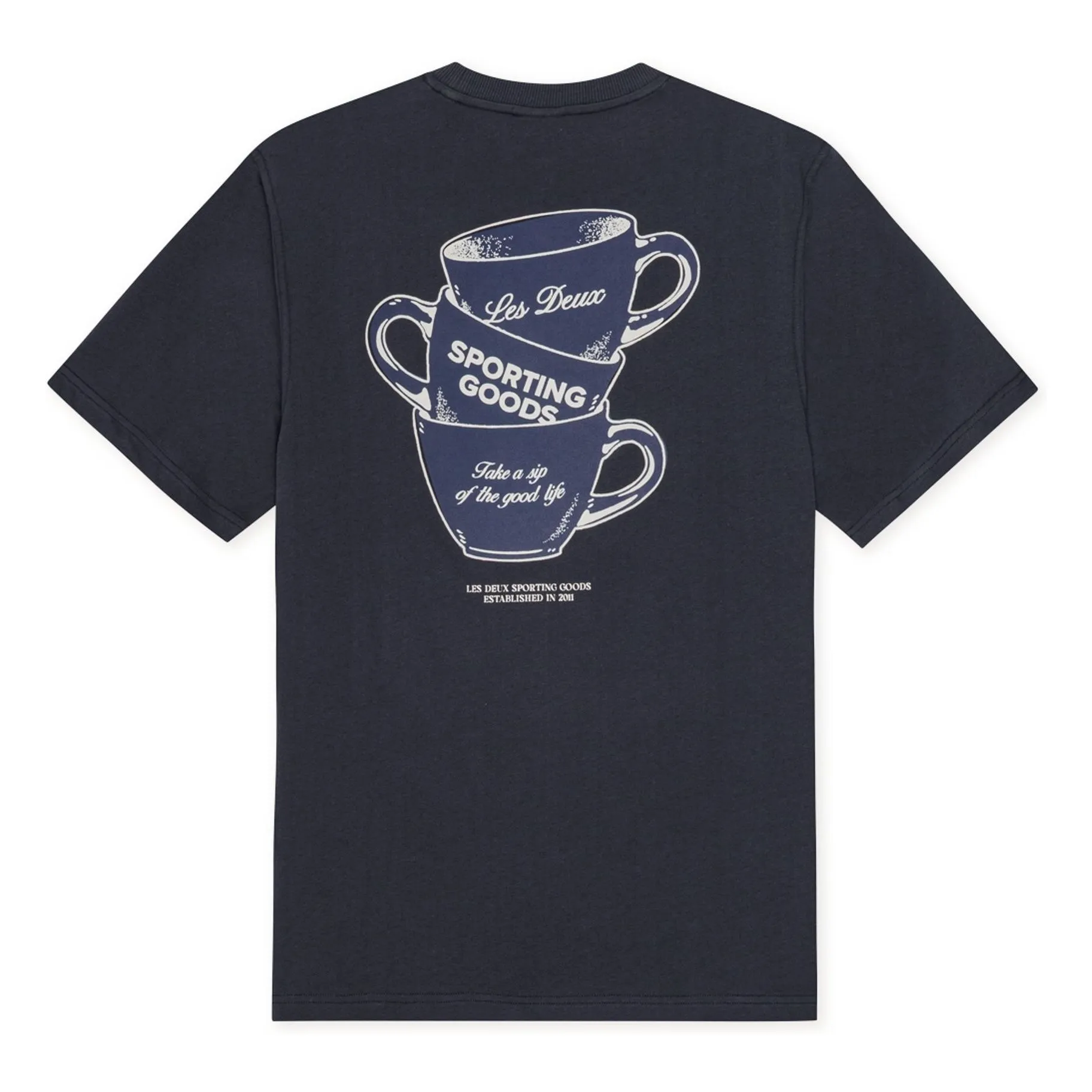 Les Deux Dark Blue Ben Artist Cotton T-Shirt
