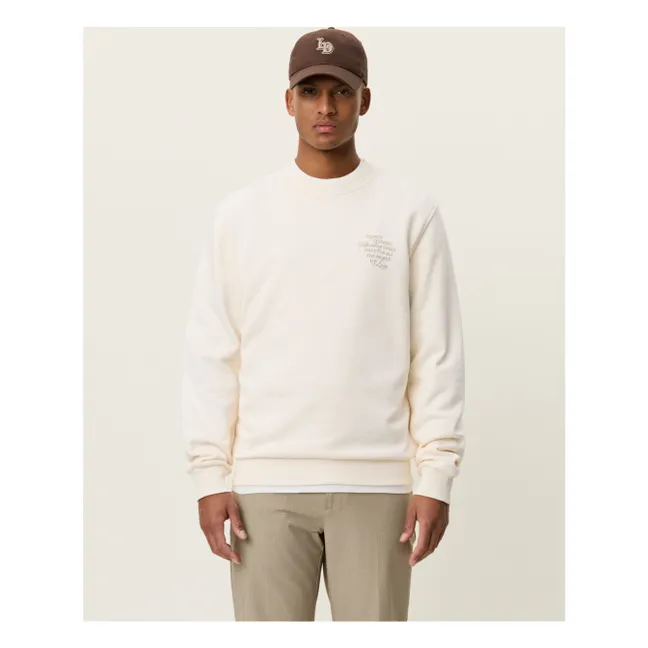 Sudadera Ben Faience de algodón con cuello redondo | Crema