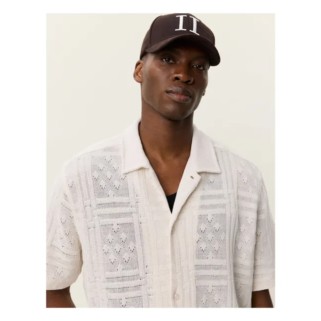 Hector Pointelle Camisa de algodón de manga corta  | Blanco