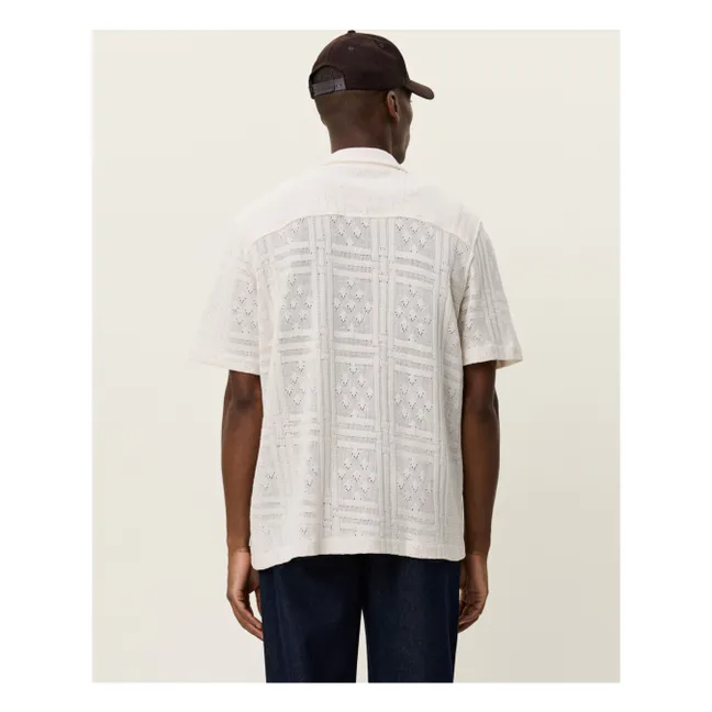 Hector Pointelle Camisa de algodón de manga corta  | Blanco