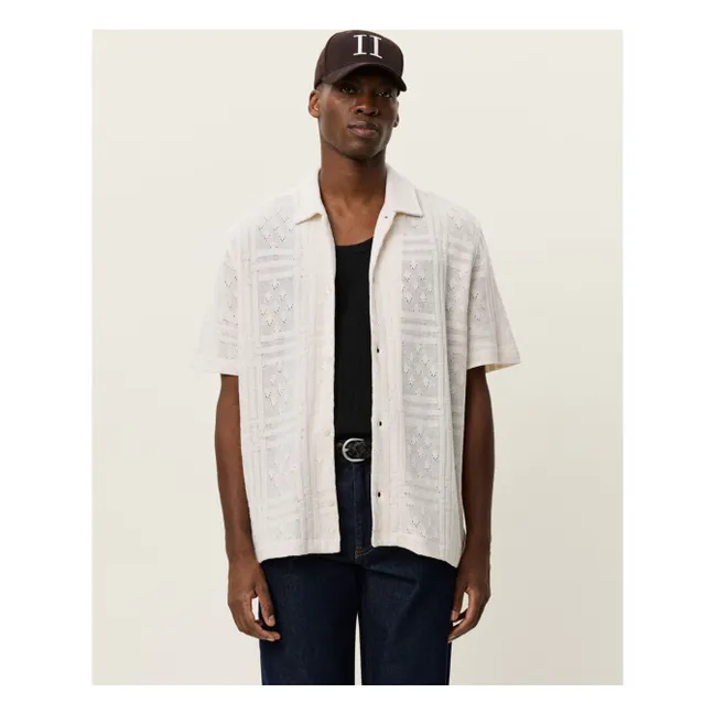 Chemise Manches Courtes Hector Pointelle Coton  | Blanc