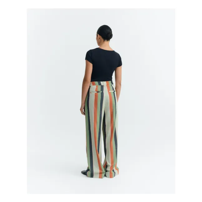 Pantalon Rayures Pat Coton Bio | Orange