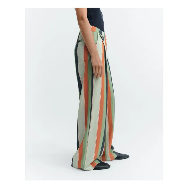 Pantalón Pat Stripes Algodón orgánico | Naranja
